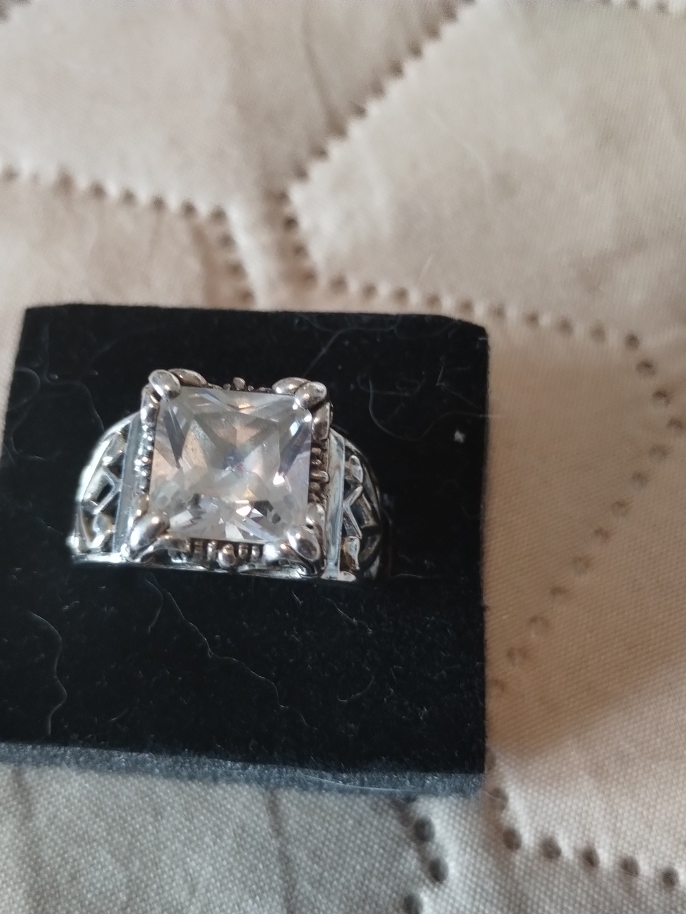 Silpada Sterling Silver White Square-Cut Statement Ring